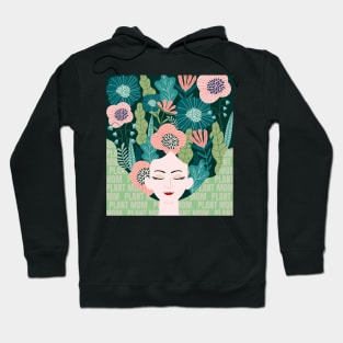 Plant Mom Plant Lady colorful plant design Hoodie